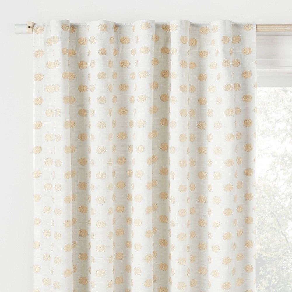 Pillowfort™ 42x84 Blackout Kids Curtain Panel Metallic Gold Dotted